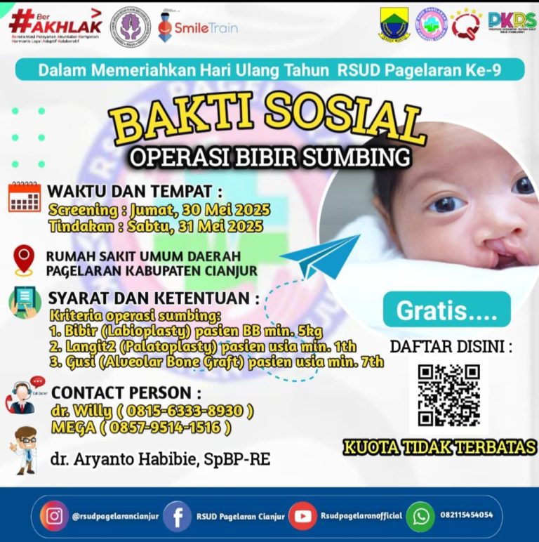 RSUD Pagelaran Gelar Operasi Bibir Sumbing Gratis dalam Rangka HUT ke-9