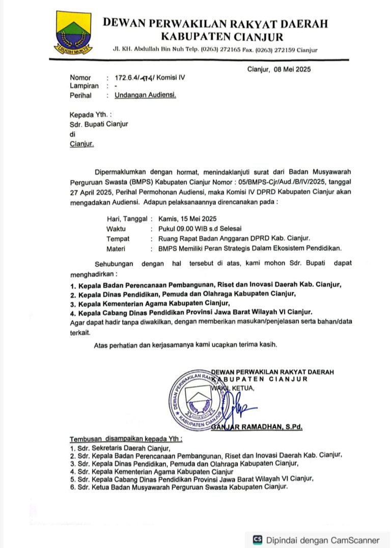 DPRD Cianjur Undang Bupati Bahas Peran Strategis Perguruan Swasta dalam Pendidikan