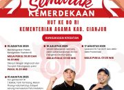 Kemenag Cianjur Gelar Jalan Sehat Kerukunan dan Serangkaian Acara Meriah Sambut HUT ke-80 RI