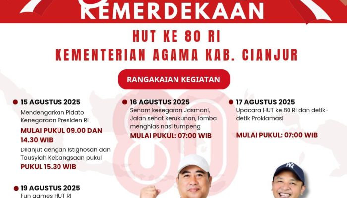 Kemenag Cianjur Gelar Jalan Sehat Kerukunan dan Serangkaian Acara Meriah Sambut HUT ke-80 RI