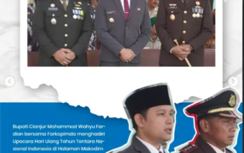 Bupati Cianjur Hadiri Upacara HUT TNI ke-80 di Makodim Cianjur