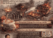 Diduga Korsleting, Dua Rumah Panggung di Sindangbarang Cianjur Hangus Terbakar